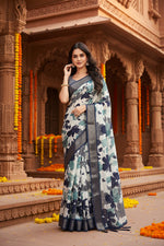 Load image into Gallery viewer, Women's Cotton Silk Floral Printed Saree With Unstitched Blouse 5.5Mtr (Multicolor)