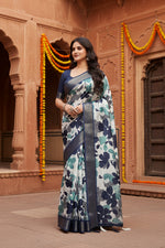 Load image into Gallery viewer, Women's Cotton Silk Floral Printed Saree With Unstitched Blouse 5.5Mtr (Multicolor)