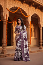 Load image into Gallery viewer, Women's Cotton Silk Floral Printed Saree With Unstitched Blouse 5.5Mtr (Multicolor)