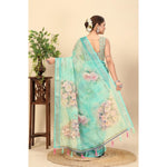 Load image into Gallery viewer, Women's Cotton Silk Floral Printed Saree With Unstitched Blouse 5.5Mtr (Multicolor)