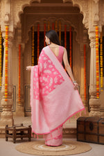 Load image into Gallery viewer, Women's Art Silk Jacquard Printed Saree With Unstitched Blouse 5.5Mtr (Pink)