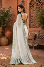 Load image into Gallery viewer, Soft Organza Saree With Unstitched Blouse(Green)