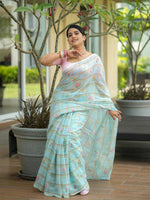Load image into Gallery viewer, Soft Linen Jari Designer Saree with Pink Blouse Piece
