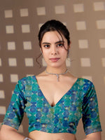 Load image into Gallery viewer, Cotton Printed Saree With Unstitched Blouse(White)