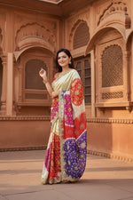 Load image into Gallery viewer, Designer Georgette Bandhani Printed Saree With Unstitched Blouse(Multicolor)