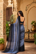 Load image into Gallery viewer, Georgette Ready To Wear Saree With Unstitched Blouse(Grey)

