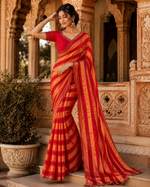 Load image into Gallery viewer, Satin Silk Siroski Diamond Work Saree With Unstitched Blouse (Red)
