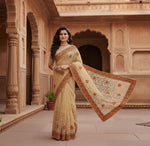 Load image into Gallery viewer, Women's Net Saree With Blouse (Chiku, 5-6Mtrs) Kashvii

