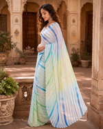 Load image into Gallery viewer, Satin Silk Printed Saree With Unstitched blouse( Multicolor)

