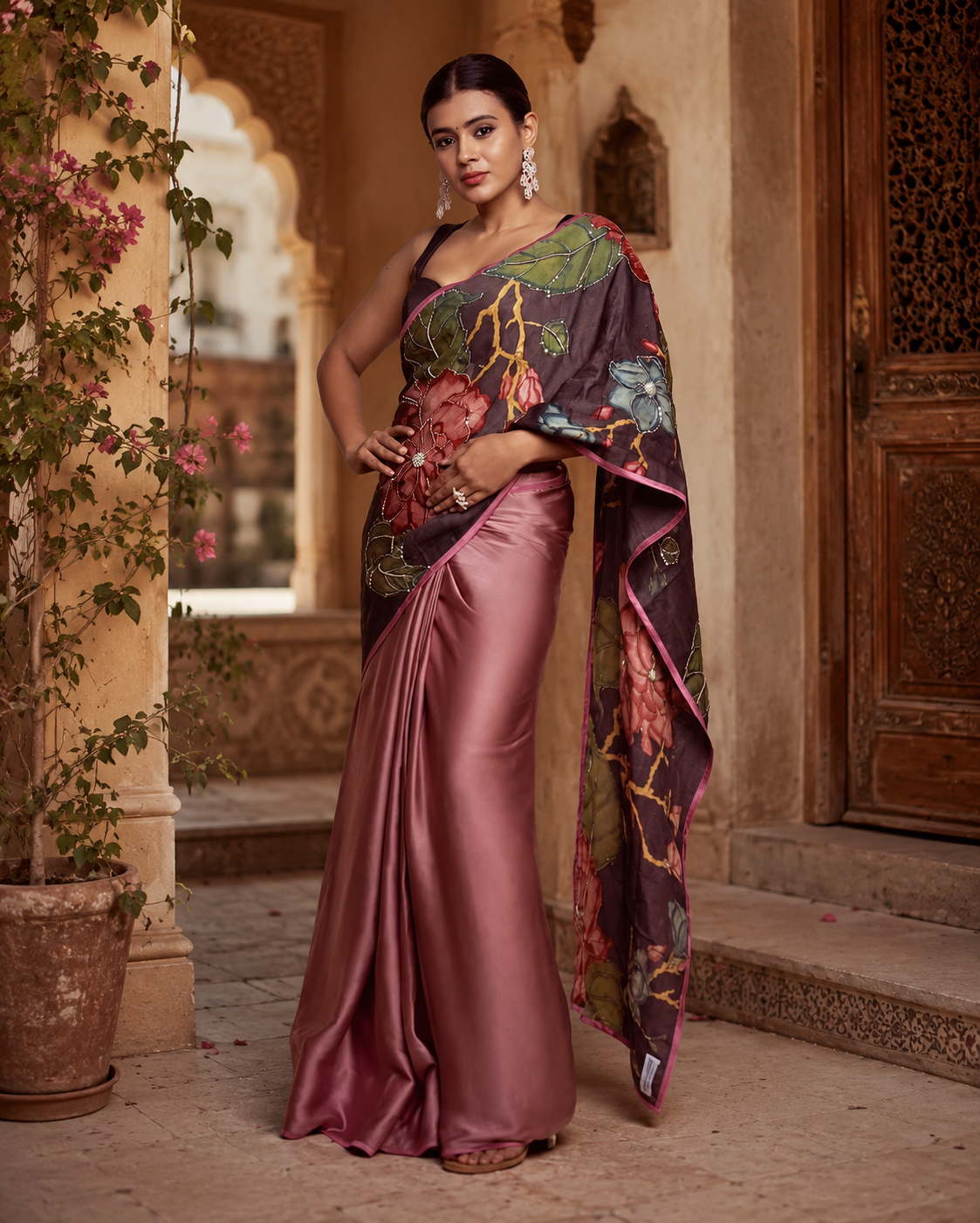 Rangoli Silk Saree With Unstitched Blouse(Pink)