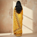 Load image into Gallery viewer, Women's Net Saree With Blouse (Yellow, 5-6Mtrs) Kashvii
