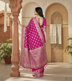 Load image into Gallery viewer, Women's Satin Printed Saree With Unstitched Blouse 5.5Mtr (Rani) Kashvii
