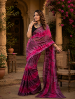 Load image into Gallery viewer, Soft Georgette Ready to Wear Saree With Unstitched Blouse(Pink)
