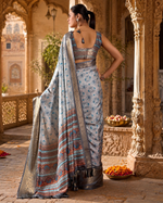 Load image into Gallery viewer, Soft Litchi Silk Party Wear Saree With Unstitched Blouse(Grey)
