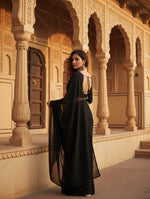 Load image into Gallery viewer, Women's Georgette Plain Saree With Blouse (Black, 5-6 Mtrs) Kashvii
