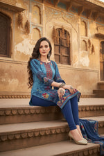 Load image into Gallery viewer, Women's Cotton Unstitched Salwar-Suit Material With Dupatta (Multi, 2-2.5mtrs) Kashvii
