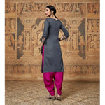Load image into Gallery viewer, Women's Cotton Unstitched Salwar-Suit Material With Dupatta (Grey, 2-2.5mtrs) Kashvii

