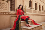 Load image into Gallery viewer, Women's South Slub Cotton Unstitched Salwar-Suit Material With Dupatta (Red, 2-2.5mtrs) Kashvii
