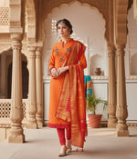 Load image into Gallery viewer, Women's South Slub Cotton Unstitched Salwar-Suit Material With Dupatta (Oranage, 2-2.5mtrs) Kashvii
