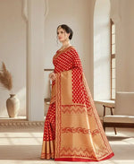 Load image into Gallery viewer, Women's Banarasi silk Saree with Blouse (Red, 5-6mtr) Kashvii
