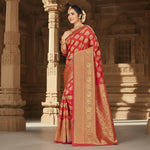 Load image into Gallery viewer, Women's Banarasi silk Saree with Blouse (Red, 5-6mtr) Kashvii
