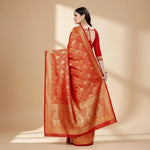 Load image into Gallery viewer, Women's Banarasi silk Saree with Blouse (Red, 5-6mtr) Kashvii
