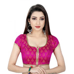 Load image into Gallery viewer, Women's Nylon, Inner-Cotton Full Stitched Padded Blouse (Pink) Kashvii
