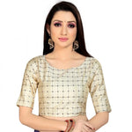 Load image into Gallery viewer, Women's Brocade, Inner-Cotton Full Stitched Padded Blouse (Chiku ) Kashvii
