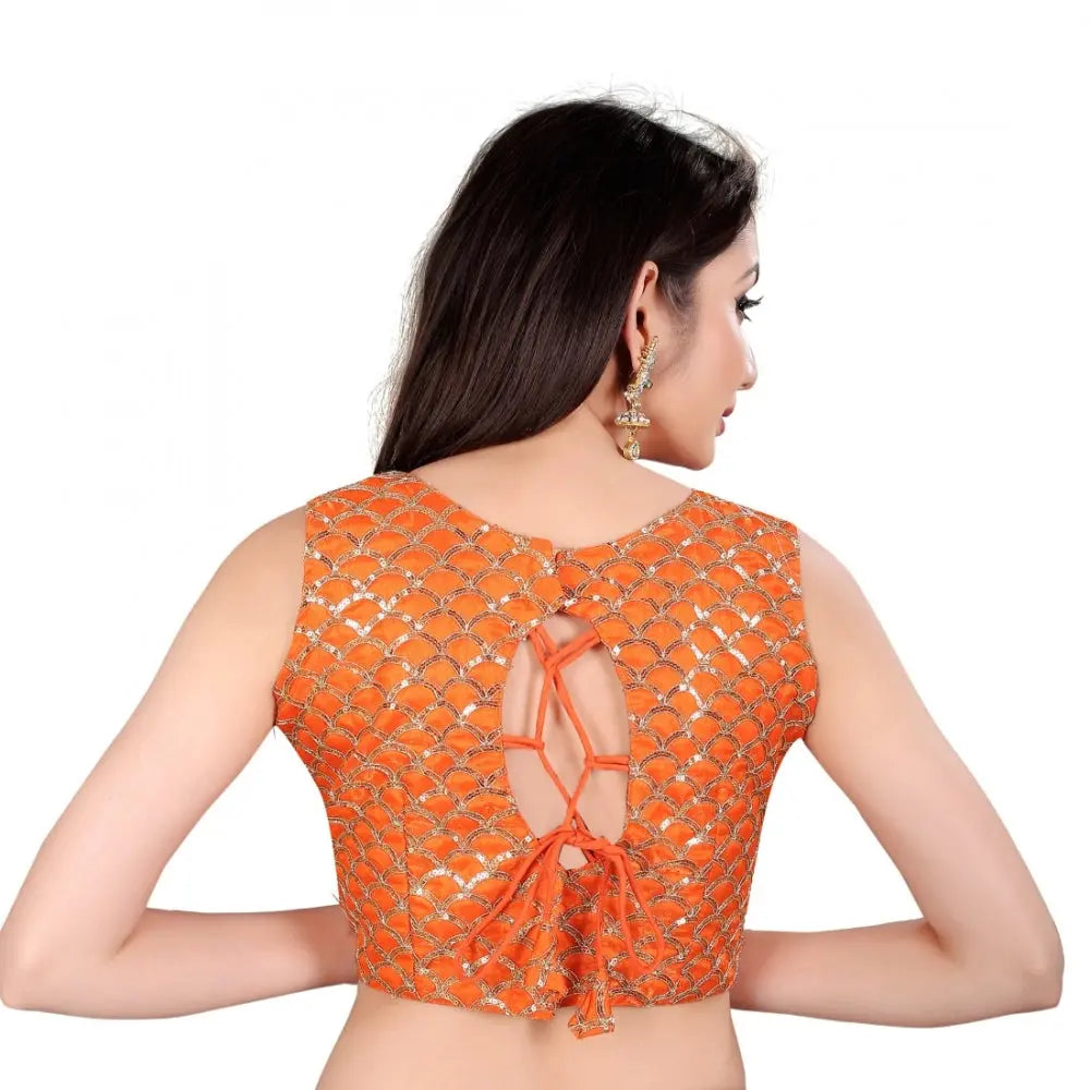 Women's Satin Silk, Inner-Cotton Full Stitched Padded Blouse (Keri Fenta) Kashvii