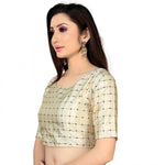 Load image into Gallery viewer, Women's Brocade, Inner-Cotton Full Stitched Padded Blouse (Chiku ) Kashvii
