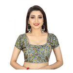 Load image into Gallery viewer, Women's Satin Silk, Inner-Cotton Full Stitched Padded Blouse (Black) Kashvii
