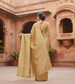 Load image into Gallery viewer, Women's Banarasi Silk Saree (Cream, 5-6mtrs)
