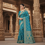 Load image into Gallery viewer, Women's Banarasi Silk Saree (Sky blue, 5-6mtrs) Kashvii
