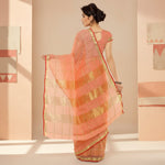 Load image into Gallery viewer, Women's Kota Doria Cotton Saree With Blouse (Peach,6-3 Mtrs) Kashvii
