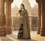 Load image into Gallery viewer, Women's Banarasi Silk Saree (Black,5-6 Mtrs) Kashvii

