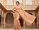 Load image into Gallery viewer, Women's Banarasi (Spun Cotton) Saree (Beige,5-6 Mtrs) Kashvii
