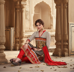 Load image into Gallery viewer, Women's Glaze Cotton Unstitched Salwar Suit-Material With Dupatta (Brown,2.2 Mtrs) Kashvii
