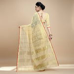 Load image into Gallery viewer, Women's Kota Doria Cotton Checked Saree With Blouse (Beige, 5-6 Mtrs) Kashvii
