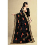 Load image into Gallery viewer, Women's Net Saree With Blouse (Black, 5-6Mtrs) Kashvii

