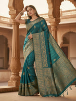 Load image into Gallery viewer, Women's Banarasi Silk Saree With Blouse (Peach, 5-6Mtrs) Kashvii
