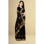 Load image into Gallery viewer, Women's Net Saree With Blouse (Black, 5-6Mtrs) Kashvii
