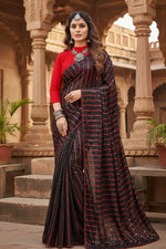 Load image into Gallery viewer, Women's Vichitra Saree with Blouse (Red, 5-6 Mtrs) Kashvii
