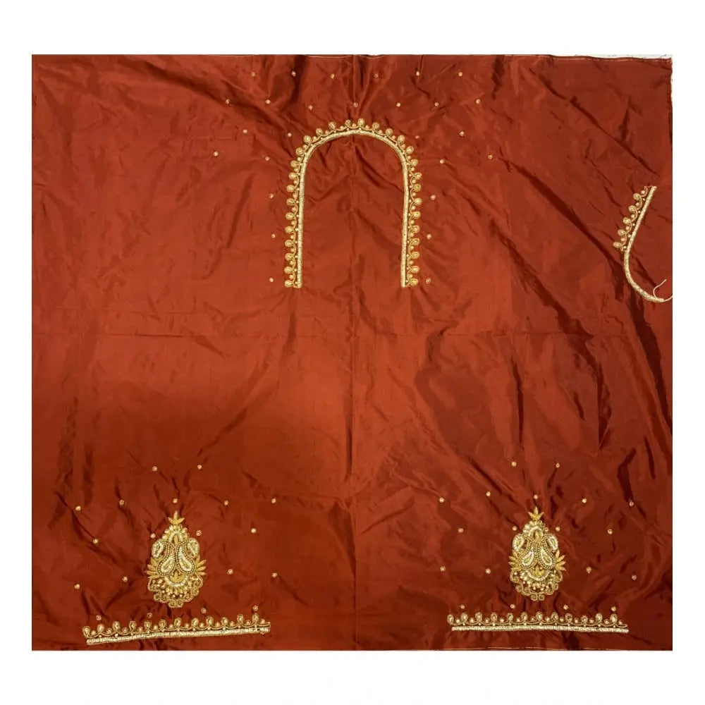 Women's Cotton Silk Self Design Unstitched Blouse Piece (Maroon, 80-100 cm) Kashvii