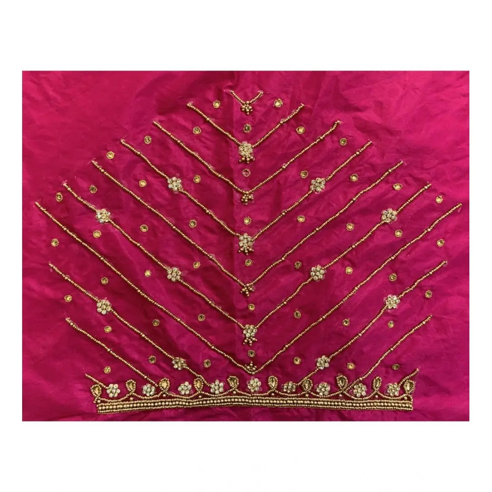 Women's Cotton Silk Self Design Unstitched Blouse Piece (Pink, 80-100 cm) Kashvii