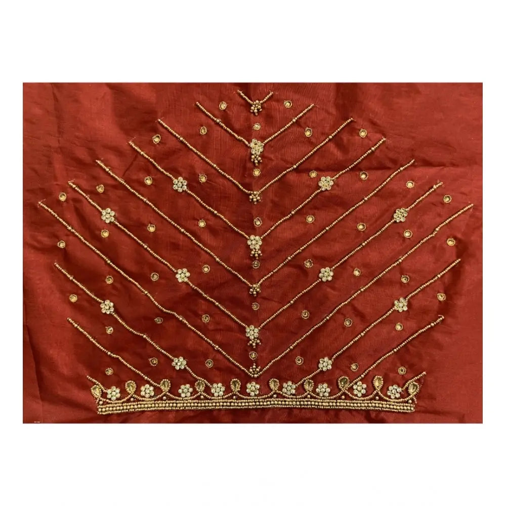 Women's Cotton Silk Self Design Unstitched Blouse Piece (Maroon, 80-100 cm) Kashvii