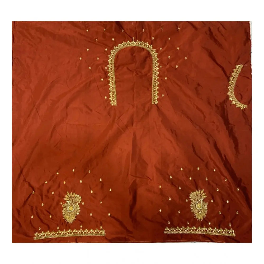 Cotton Silk Self Design Unstitched Blouse Piece (Maroon, 80-100 cm) Kashvii