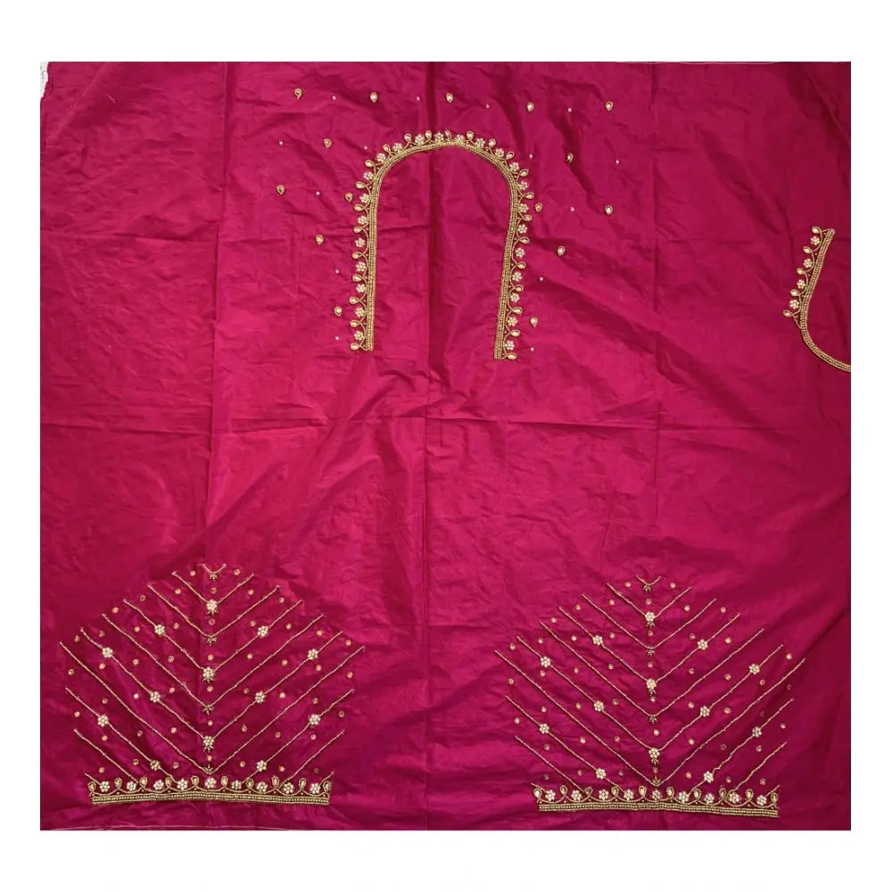 Women's cotton silk self design unstitched blouse piece (pink, 80 100 cm) kashvii