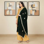 Load image into Gallery viewer, Women's Velvet Gotta Patti Dupatta (Green, Length: 2.25 to 2.50 Mtr) Kashvii
