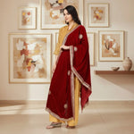Load image into Gallery viewer, Women's Velvet Gotta Patti Dupatta (Maroon, Length: 2.25 to 2.50 Mtr) Kashvii
