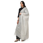 Load image into Gallery viewer, Women's Chanderi Solid Dupatta (White, Length: 2.25 to 2.50 Mtr) Kashvii
